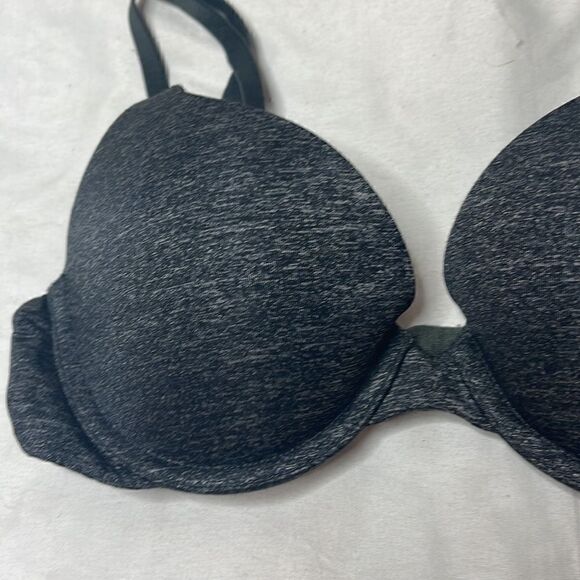 Victoria Secret Padded Perfect Coverage Heathered Black Bra. Size 32B. - Picture 3 of 10